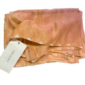 NWT Peach/pink shibori and mukaish scarf